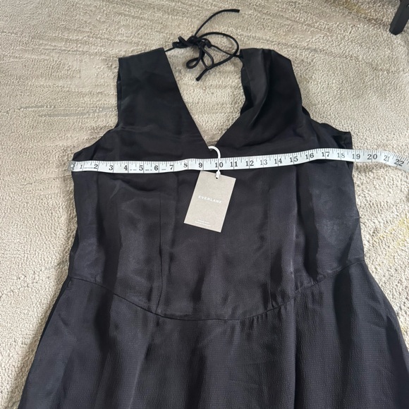 Everlane desss long black silky satin v neck maxi midi slip dress small new - Picture 5 of 15